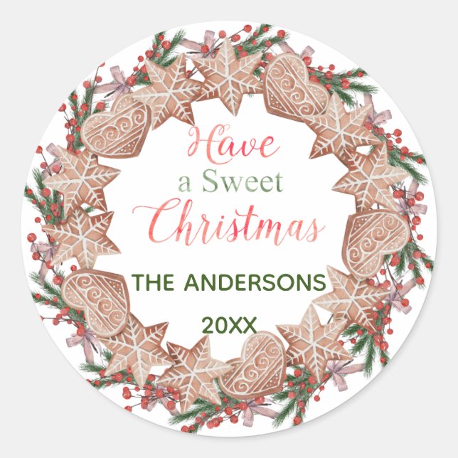 Adesivo Redondo Natal "Tenha um bom Natal" (Frente)