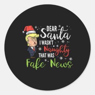 Adesivo Redondo Natal Trump Querido Papai Noel Notícias Falsas Xma