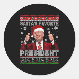 Adesivo Redondo Natal Trump Santas Presidente Favorito Xmas Ugl