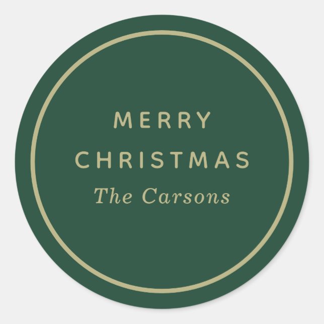 Adesivo Redondo Natal Verde e Dourado (Frente)
