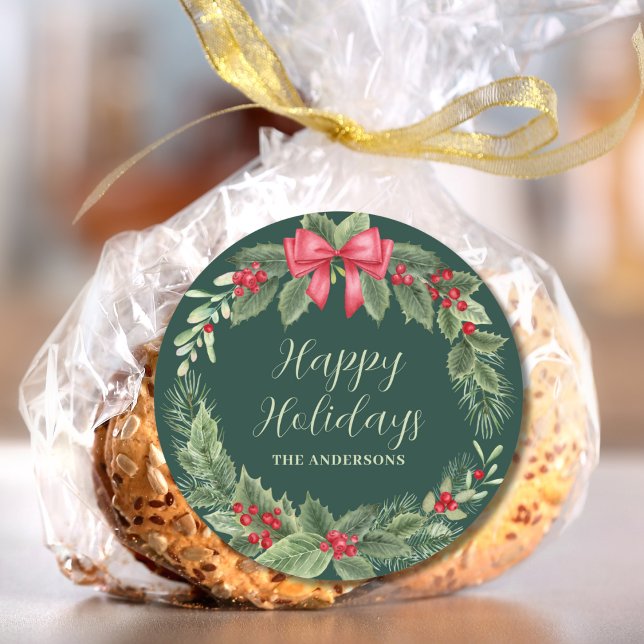 Adesivo Redondo Natal Verde Persoanizado (Criador carregado)