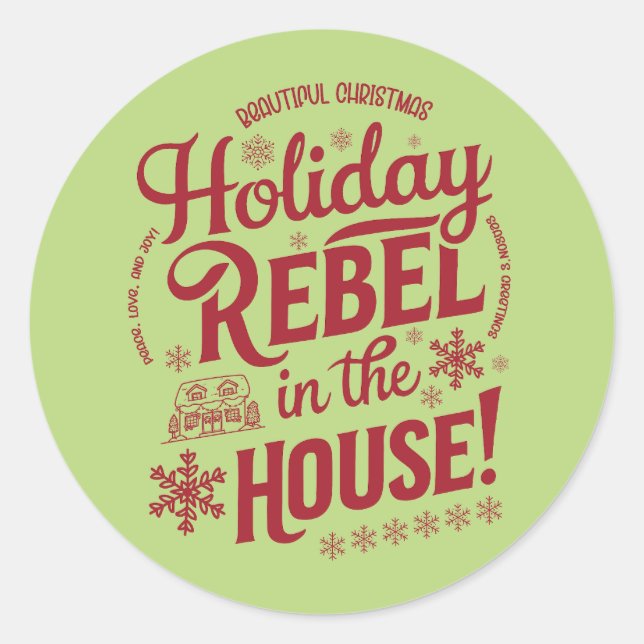 Adesivo Redondo Natal | Vinheta de Ano Novo (Frente)