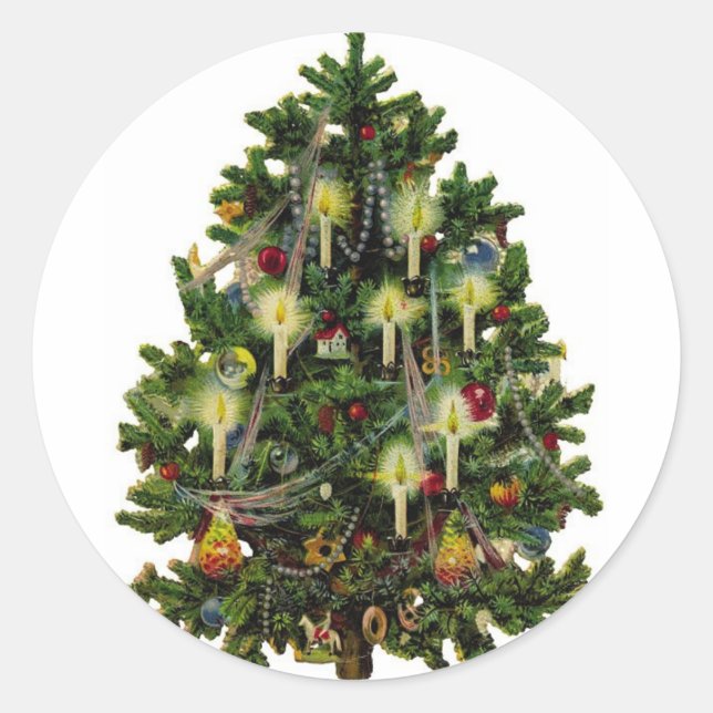 Adesivo Redondo Natal vintage (Frente)