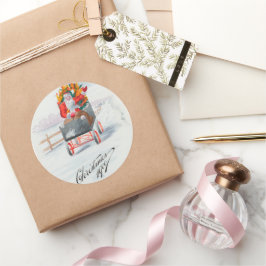 Adesivo Redondo Natal vintage santa claus