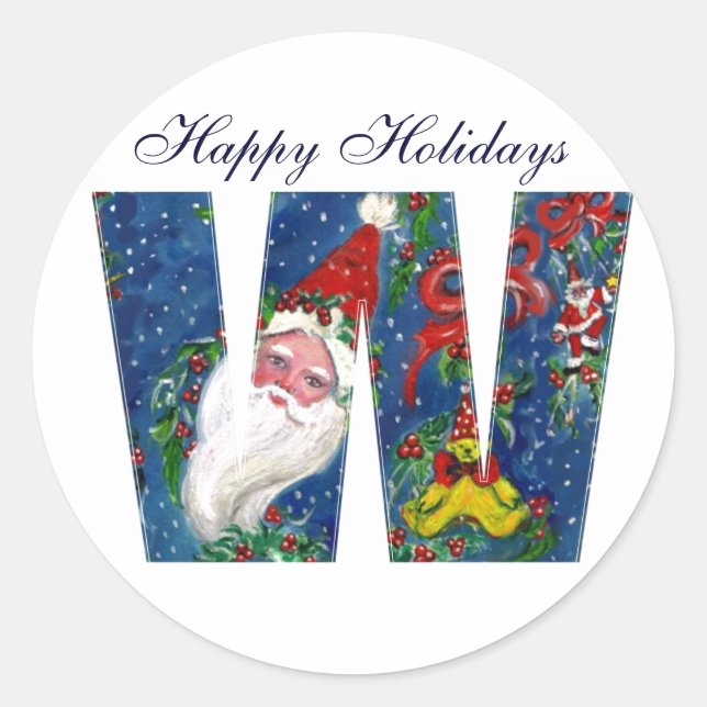 ADESIVO REDONDO NATAL W CARTA/SANTA CLAUS COM BORRACHA VERMELHA (Frente)