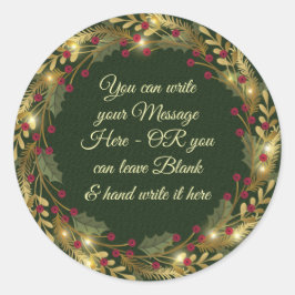 Adesivo Redondo Natal - Wreath WC - PERSONALIZAR