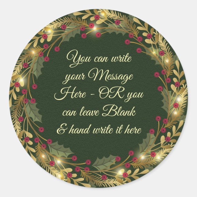 Adesivo Redondo Natal - Wreath WC - PERSONALIZAR (Frente)