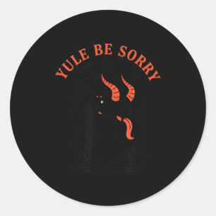 Adesivo Redondo Natal Yule Se Arrepender Krampus, Krampus Sombrio