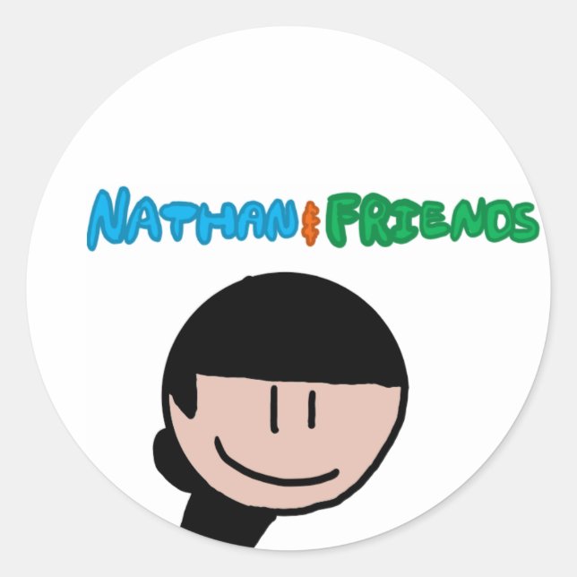 Adesivo Redondo Nathan e Amigos - Shawn Sticker (Frente)