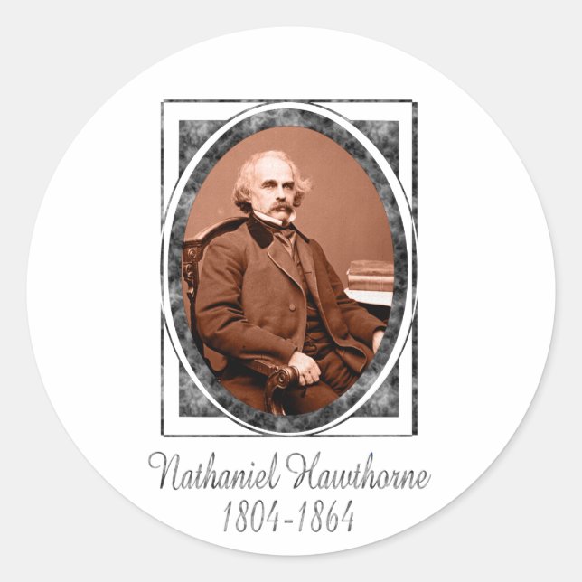 Adesivo Redondo Nathaniel Hawthorne (Frente)