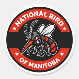 Adesivo Redondo National Bird of Manitoba Funny Winnipeg Mosquito 