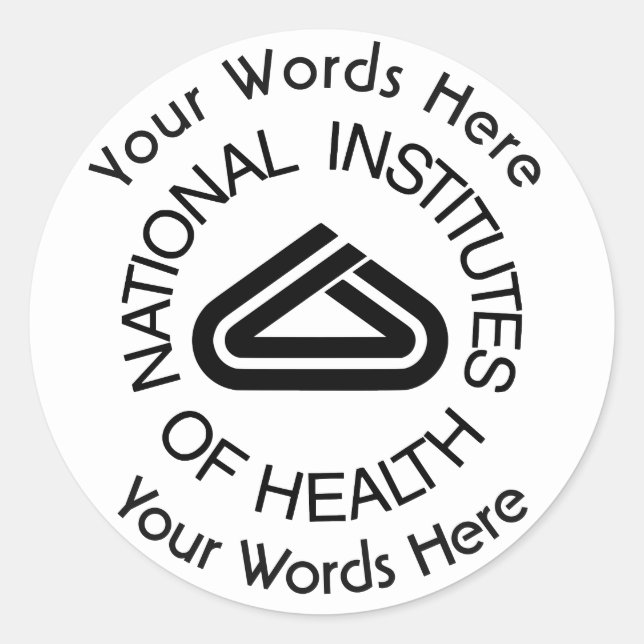 Adesivo Redondo National Institute of Health Custom Sticker (Frente)