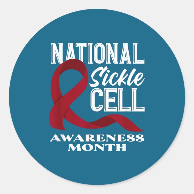 Adesivo Redondo National Sickle Cell Awareness Month  (Frente)