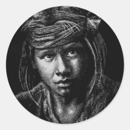 Adesivo Redondo Native American Boy my 2004 design postal