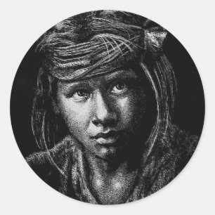 Adesivo Redondo Native American Boy my 2004 design postal