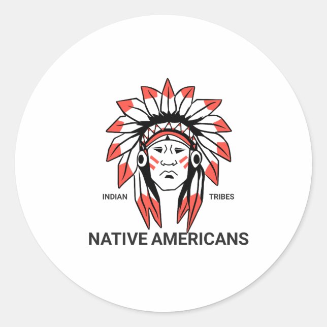 Adesivo Redondo Native American Stikers (Frente)