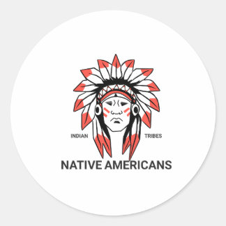 Adesivo Redondo Native American Stikers