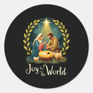 Adesivo Redondo Natividade De Natal Nascimento Cristão De Jesus Al