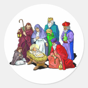 Adesivo Redondo Natividade_Stickers