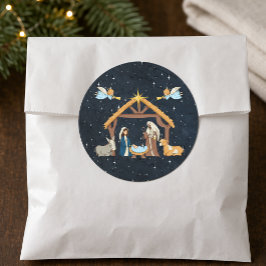 Adesivo Redondo Nativity Christmas