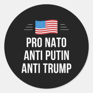 Adesivo Redondo Nato - Anti Putin - Anti Trump -