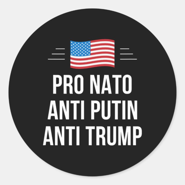 Adesivo Redondo Nato - Anti Putin - Anti Trump - (Frente)