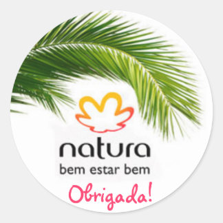 Adesivo Redondo natura-comesticos, Obrigada!