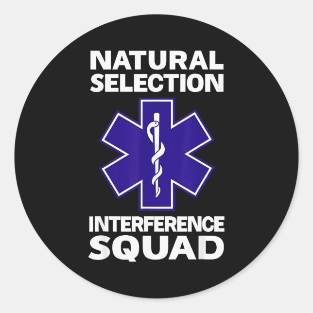 Adesivo Redondo Natural Selection Interference Squad Paramedic Fun (Frente)