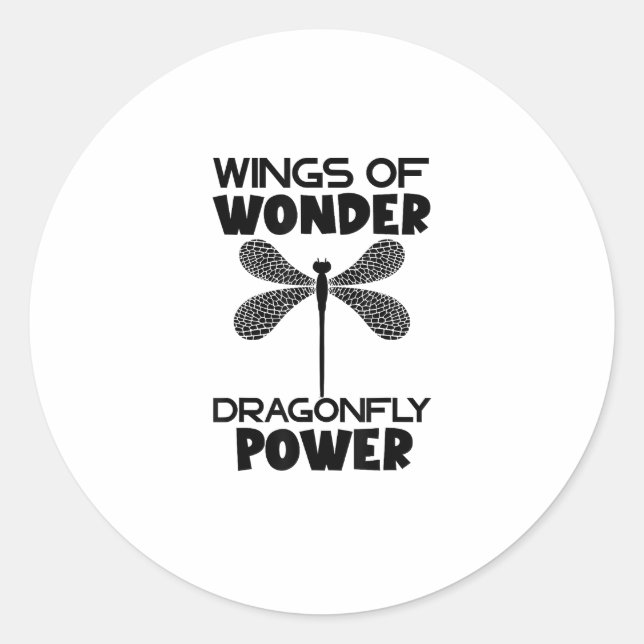 Adesivo Redondo Nature Insect Dragonflies Power Wings Of Wonder Dr (Frente)