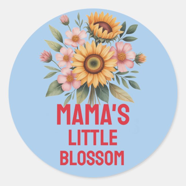 Adesivo Redondo Nature-Inspired Colorful Sunflower Nursery (Frente)