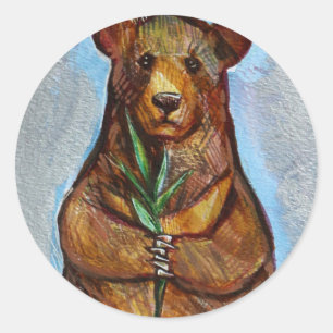 Adesivo Redondo Nature Lover Bear Art
