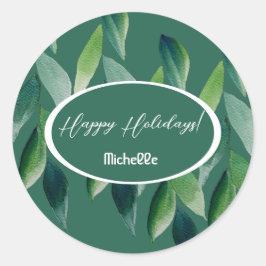 Adesivo Redondo Natureza Boêmia Verde Moderna