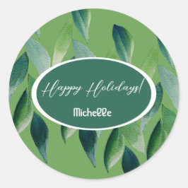 Adesivo Redondo Natureza Boêmia Verde Moderna