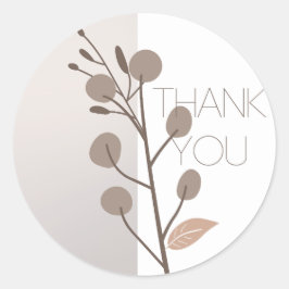 Adesivo Redondo Natureza, Botânica, Moderna Obrigado Stickers NS12