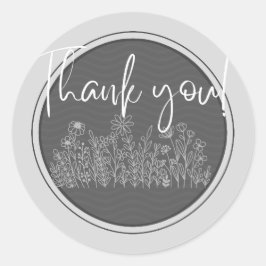 Adesivo Redondo Natureza, Botânica, Moderna Obrigado Stickers NS19