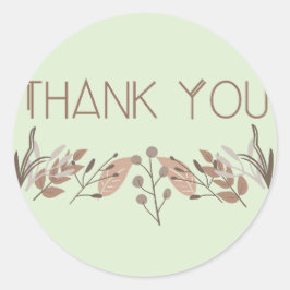 Adesivo Redondo Natureza, Botânica, Moderna Obrigado Stickers NS20