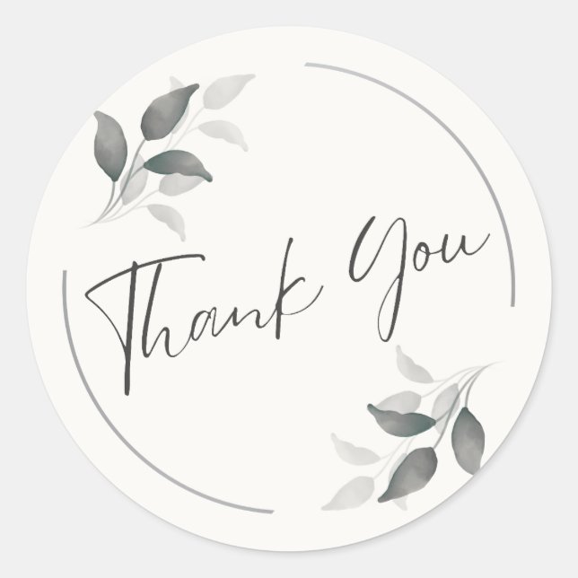 Adesivo Redondo Natureza, Botânica, Moderna Obrigado Stickers NS22 (Frente)