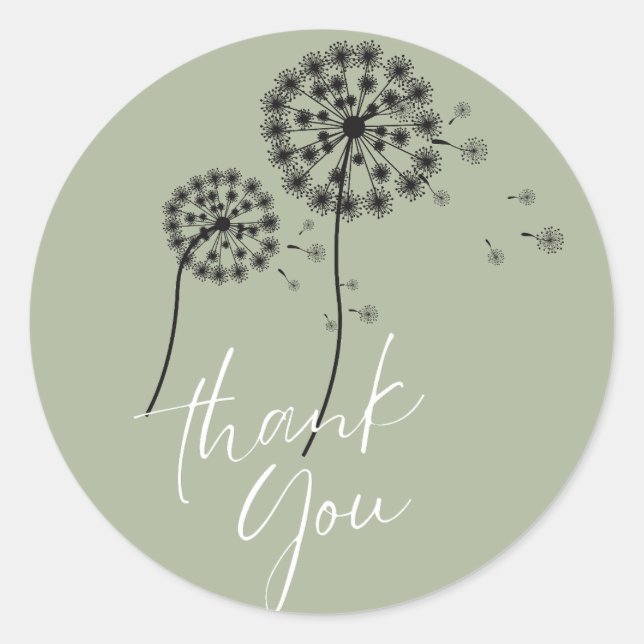 Adesivo Redondo Natureza, Botânica, Moderna Obrigado Stickers NS24 (Frente)