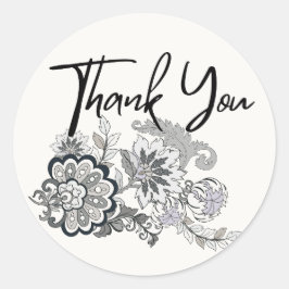 Adesivo Redondo Natureza, Botânica, Moderno Obrigado Stickers NS13