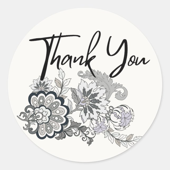 Adesivo Redondo Natureza, Botânica, Moderno Obrigado Stickers NS13 (Frente)