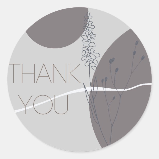 Adesivo Redondo Natureza, Botânica, Moderno Obrigado Stickers NS14 (Frente)