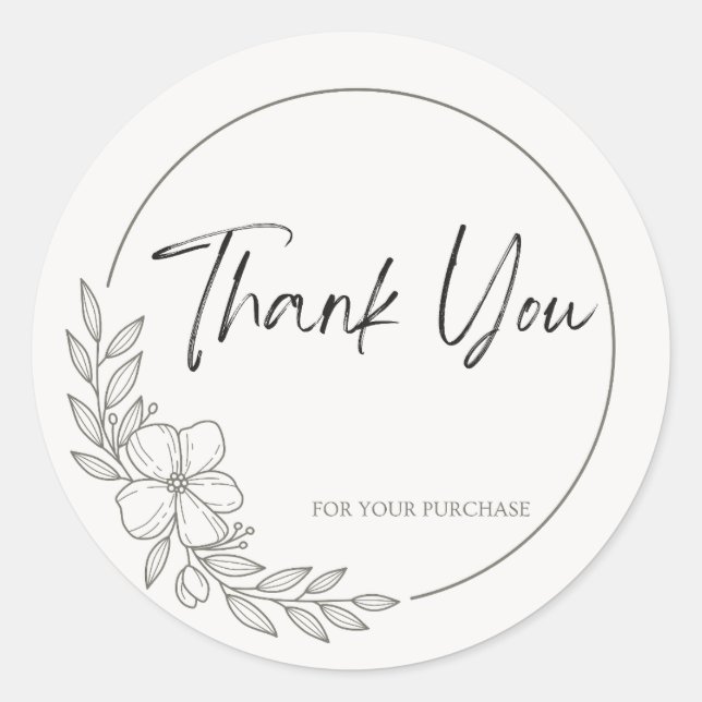 Adesivo Redondo Natureza, Botânica, Moderno Obrigado Stickers NS7 (Frente)