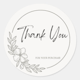 Adesivo Redondo Natureza, Botânica, Moderno Obrigado Stickers NS7