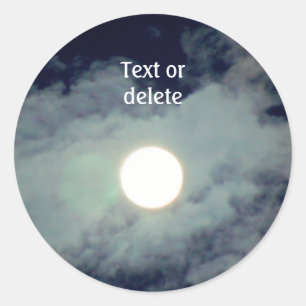 Adesivo Redondo Natureza das nuvens de lua completas personalizada