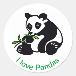 Adesivo Redondo Natureza - Eu adoro PANDAS - Vida Selvagem -