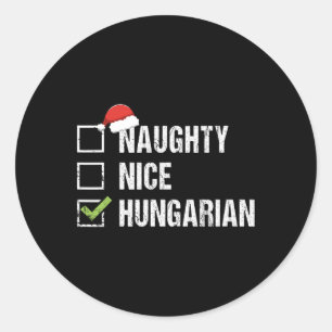 Adesivo Redondo Naughly Nice Hungria Papai noel Natal Gif