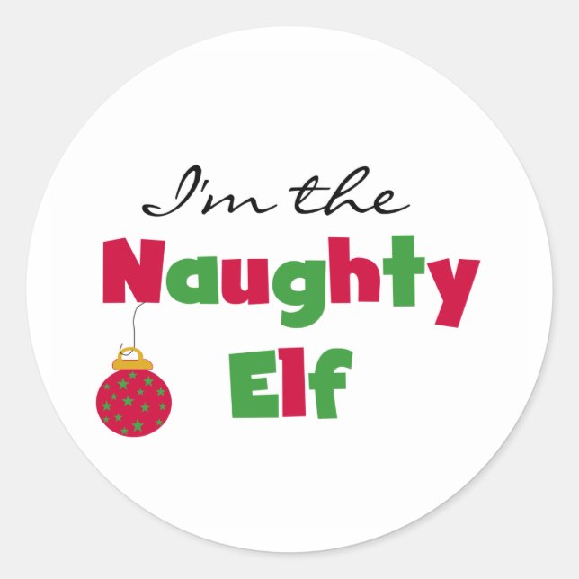 Adesivo Redondo Naughty Elf (Frente)