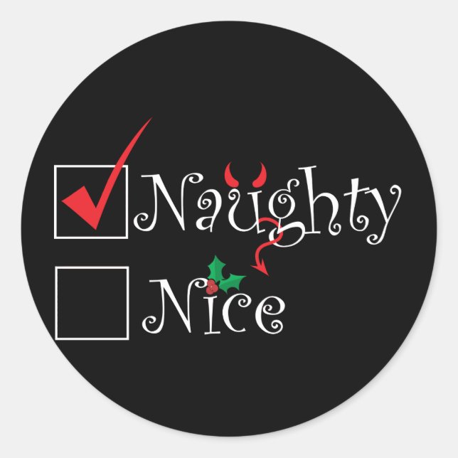 Adesivo Redondo Naughty Nice (Frente)