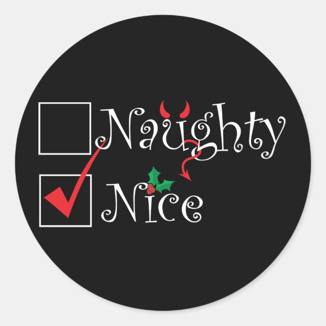 Adesivo Redondo Naughty Nice (Frente)