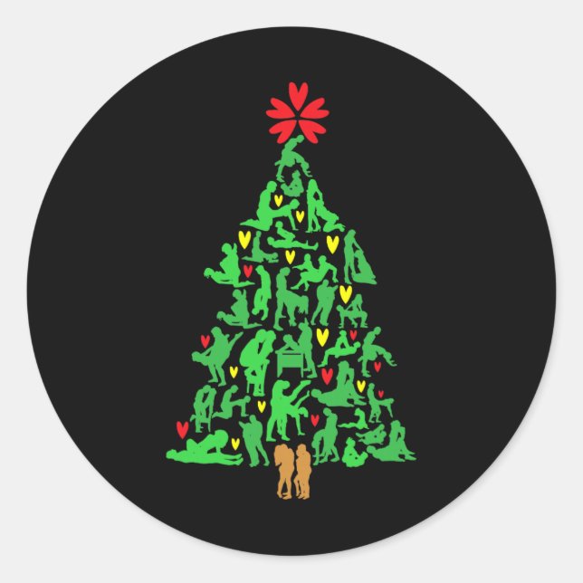 Adesivo Redondo Naughty Xmas Ornaments Kamasutra Adult Humor Chris (Frente)